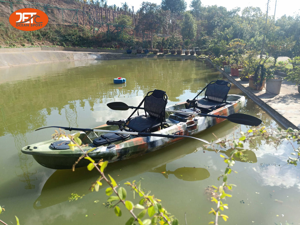 JETB Tour Family-1 New 3.7M 2.5 Seaters 2+1 Double Family Fishing Kayak with Aluminium Seat