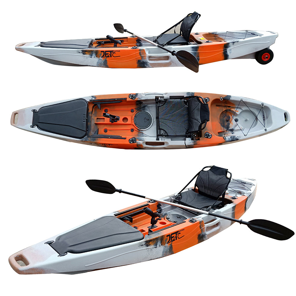 Jet Fish 12'(3) 3.66M 12ft Fishing Kayak with Aluminum Seat and Wheel
