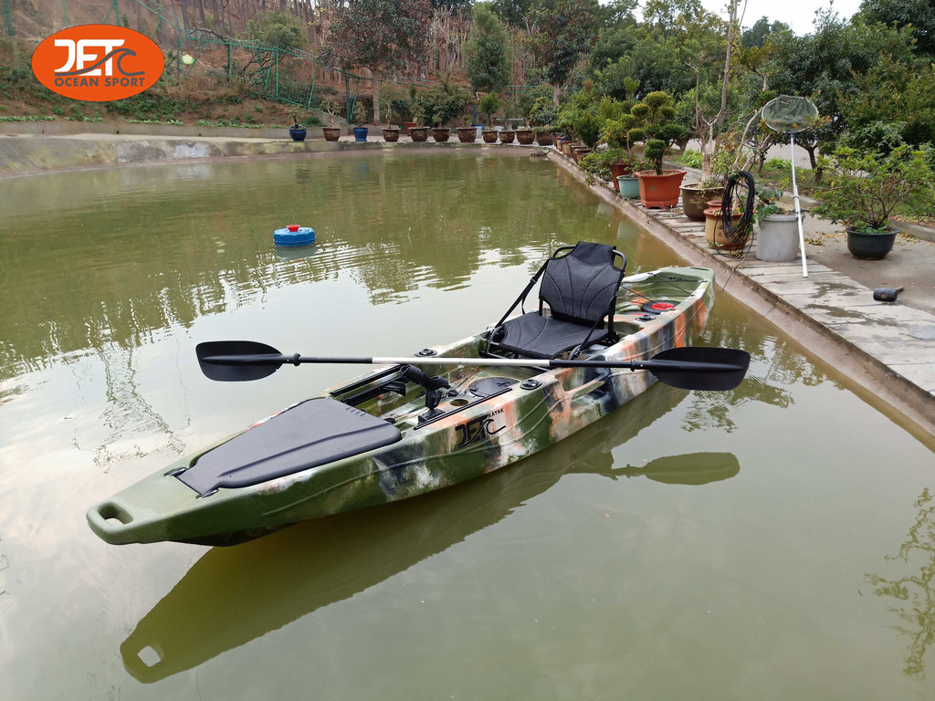 Jet Fish 12'(3) 3.66M 12ft Fishing Kayak with Aluminum Seat and Wheel