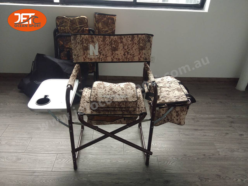 Director chair with heated stadium seat outdoor