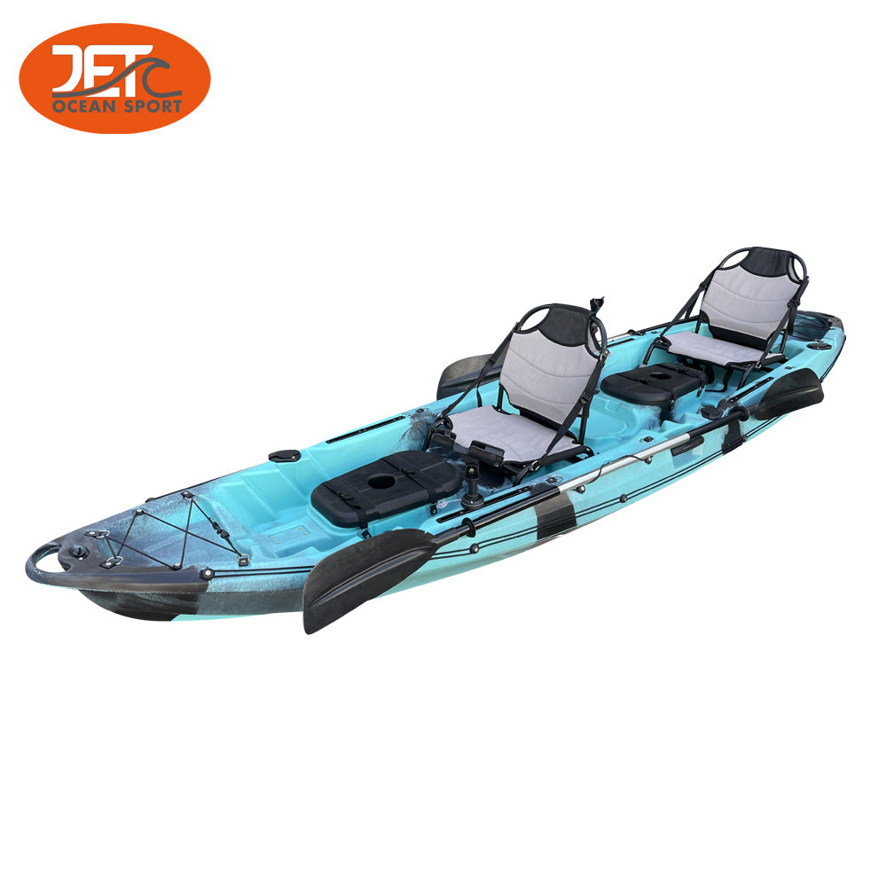 JETC Tour Family-2 3.75M 2.5 Seaters 2+1 Double Family Fishing Kayak with Aluminium Seat