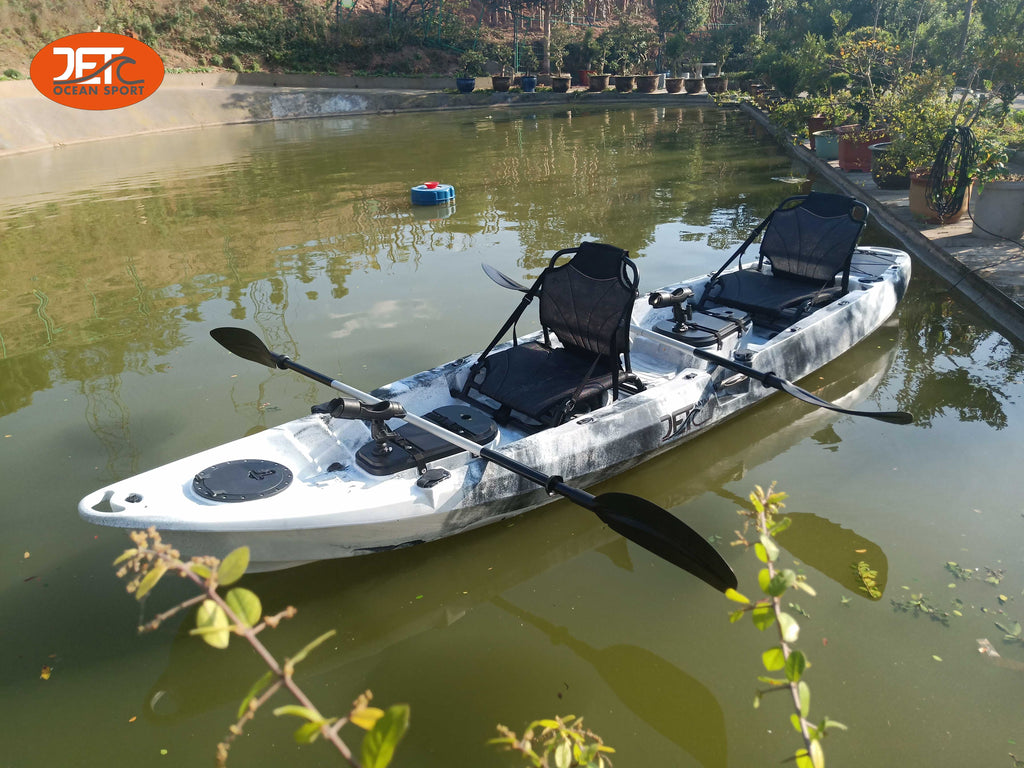 JETB Tour Family-1 New 3.7M 2.5 Seaters 2+1 Double Family Fishing Kayak with Aluminium Seat