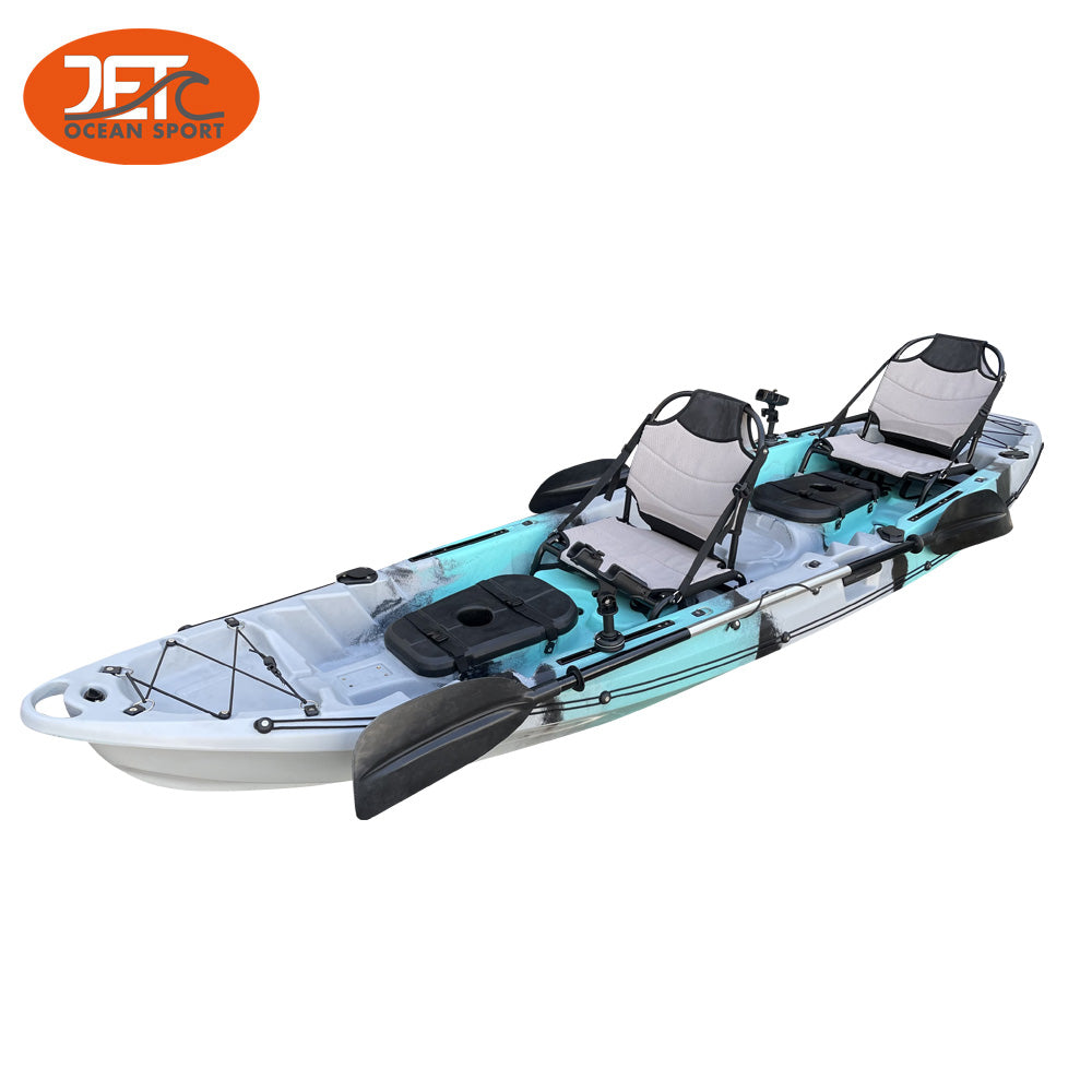 JETC Tour Family-2 3.75M 2.5 Seaters 2+1 Double Family Fishing Kayak with Aluminium Seat