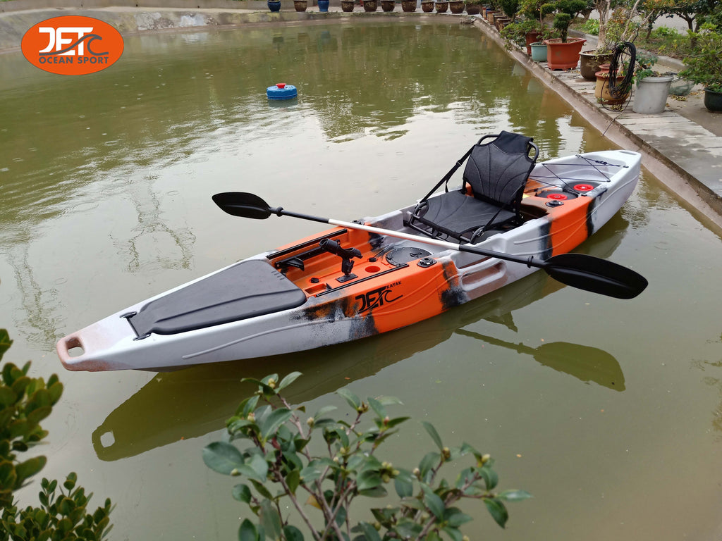 Jet Fish 12'(3) 3.66M 12ft Fishing Kayak with Aluminum Seat and Wheel