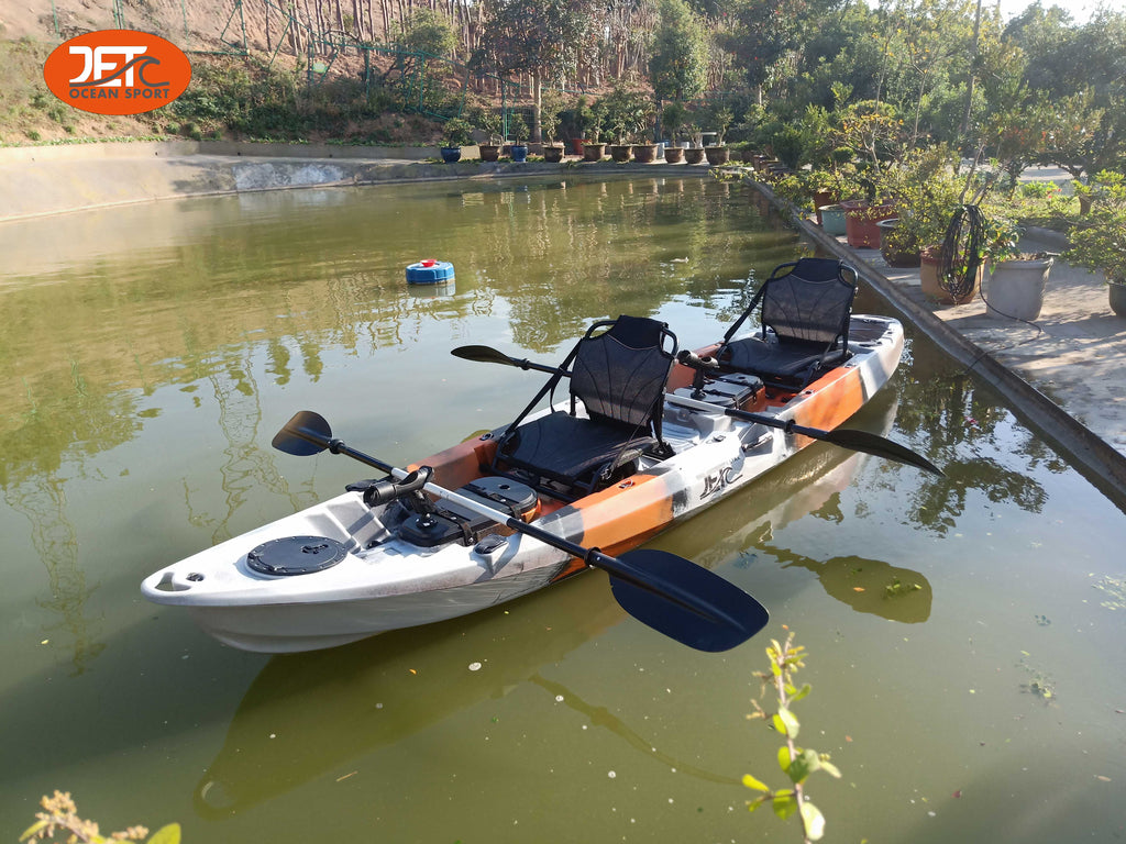 JETB Tour Family-1 New 3.7M 2.5 Seaters 2+1 Double Family Fishing Kayak with Aluminium Seat