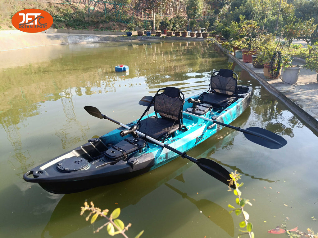 JETB Tour Family-1 New 3.7M 2.5 Seaters 2+1 Double Family Fishing Kayak with Aluminium Seat