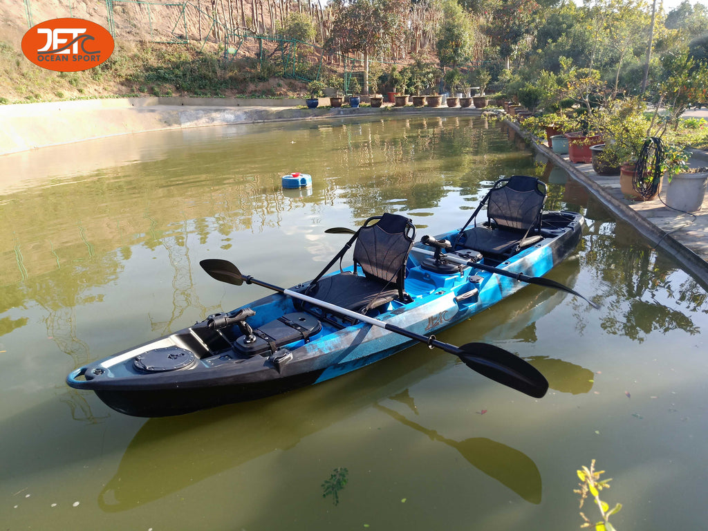 JETB Tour Family-1 New 3.7M 2.5 Seaters 2+1 Double Family Fishing Kayak with Aluminium Seat