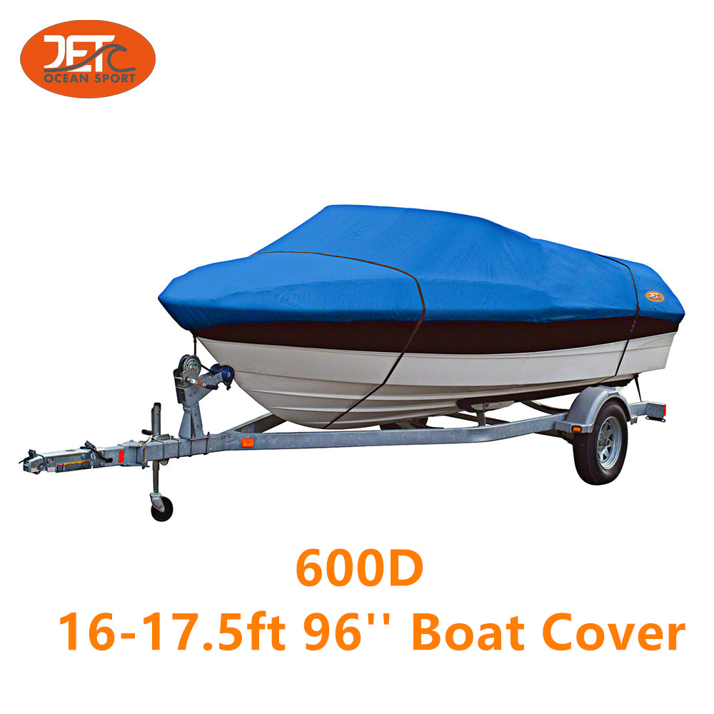 600D 16-17.5ft 96'' Marine Grade Trailerable Fishing Boat Cover