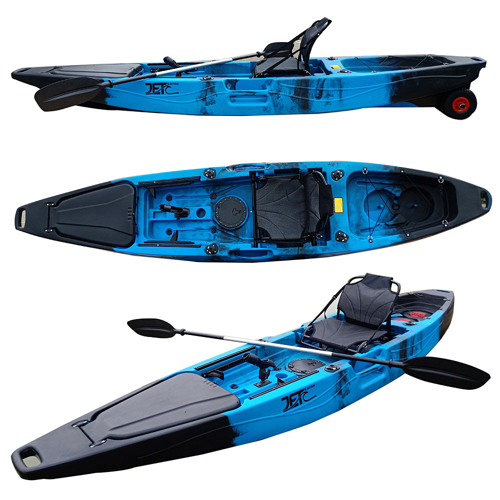 Jet Fish 12'(3) 3.66M 12ft Fishing Kayak with Aluminum Seat and Wheel