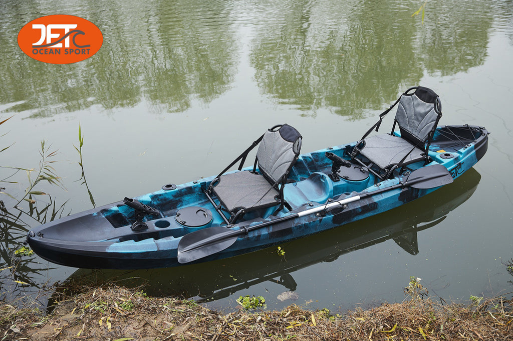JETA 3.7M 2.5 Seaters 2+1 Double Family Fishing Kayak with Aluminium Seat