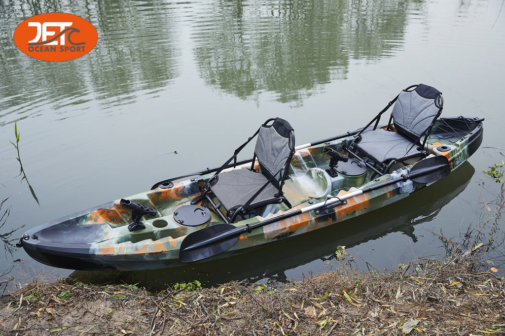 JETA 3.7M 2.5 Seaters 2+1 Double Family Fishing Kayak with Aluminium Seat