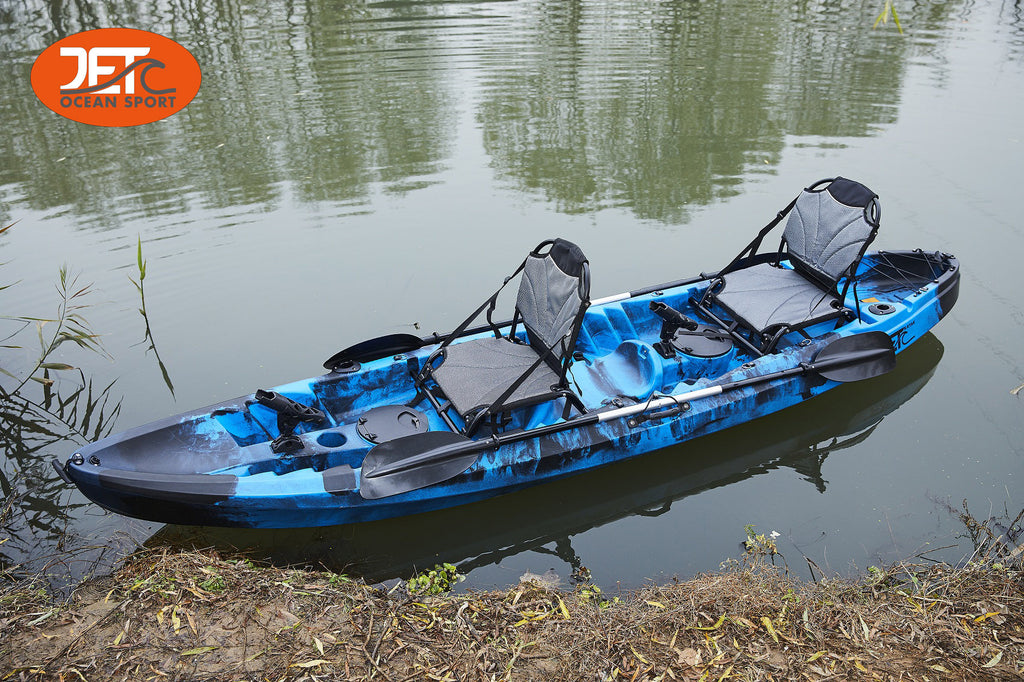 JETA 3.7M 2.5 Seaters 2+1 Double Family Fishing Kayak with Aluminium Seat