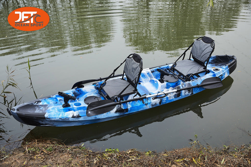 JETA 3.7M 2.5 Seaters 2+1 Double Family Fishing Kayak with Aluminium Seat
