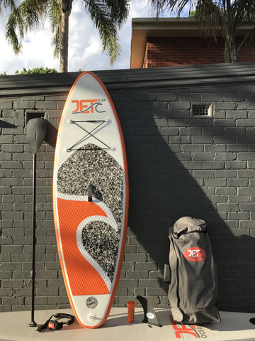 Jetocean Handmade Wooden SUP Board 10'6 with Carbon Paddle -B