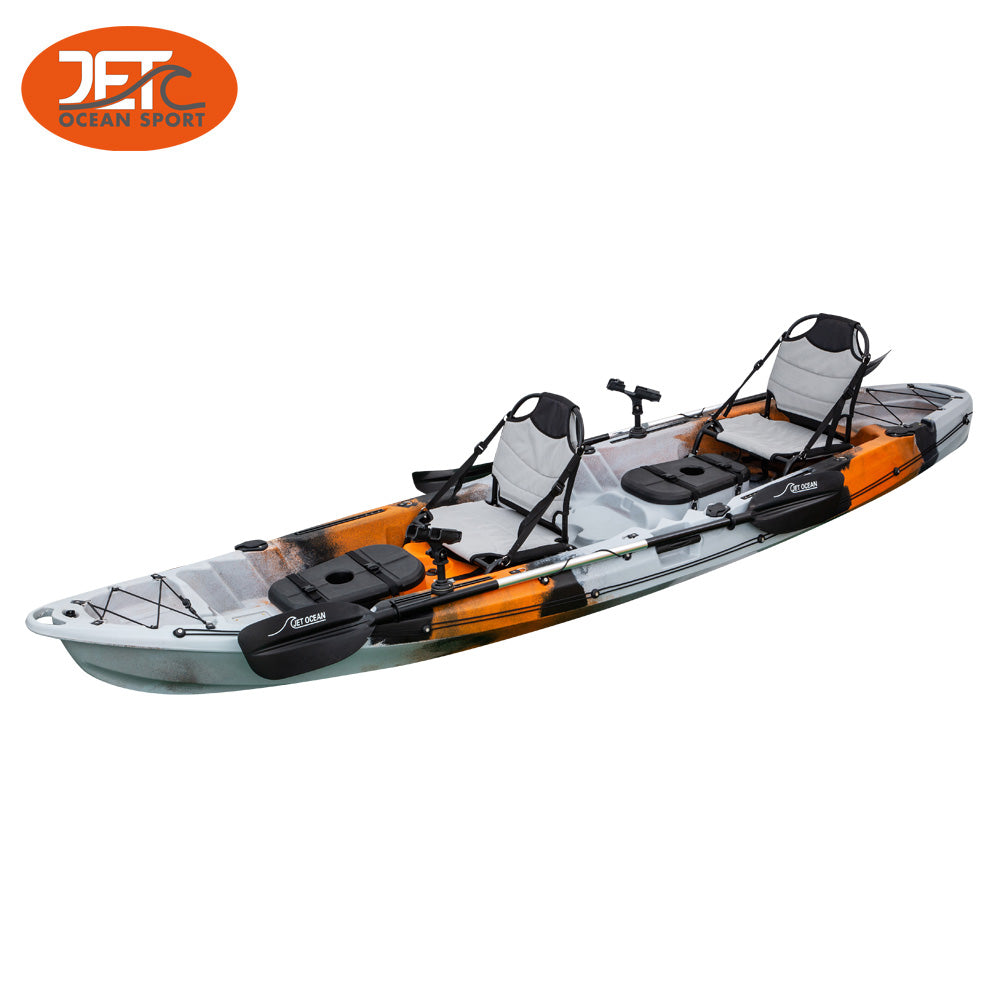 JETC Tour Family-2 3.75M 2.5 Seaters 2+1 Double Family Fishing Kayak with Aluminium Seat