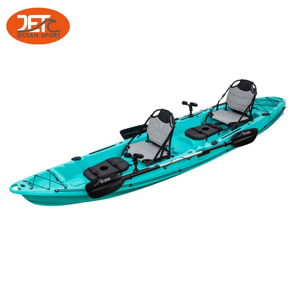 JETC Tour Family-2 3.75M 2.5 Seaters 2+1 Double Family Fishing Kayak with Aluminium Seat