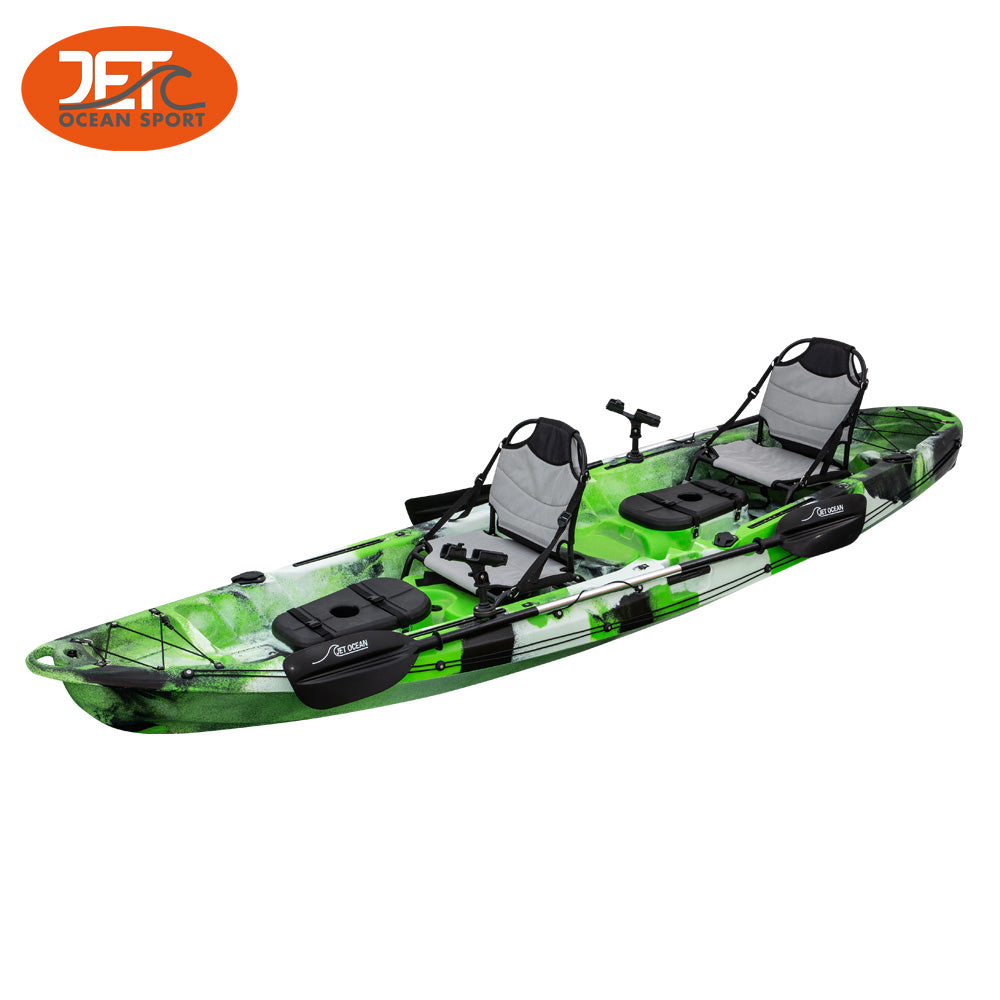 JETC Tour Family-2 3.75M 2.5 Seaters 2+1 Double Family Fishing Kayak with Aluminium Seat