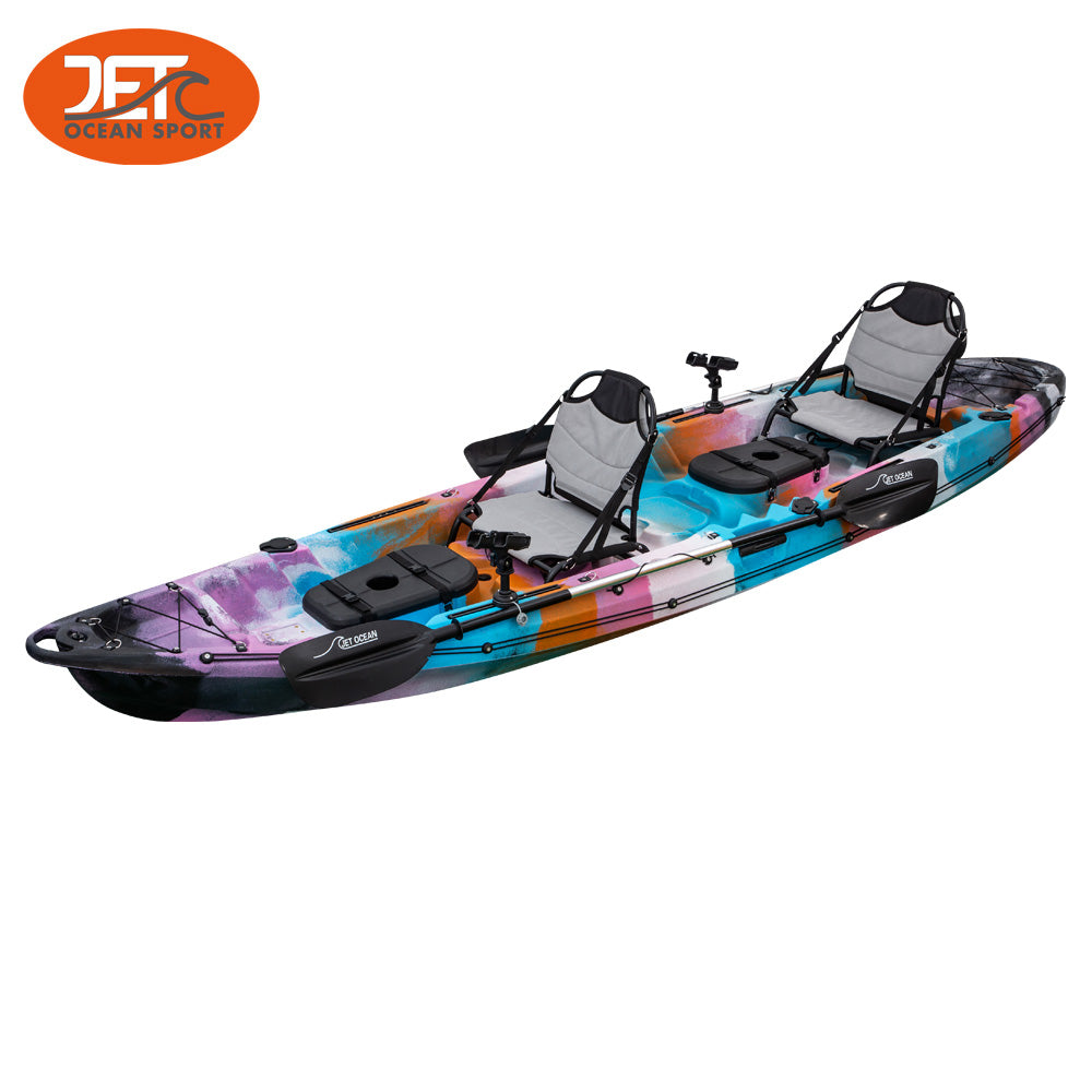 JETC Tour Family-2 3.75M 2.5 Seaters 2+1 Double Family Fishing Kayak with Aluminium Seat