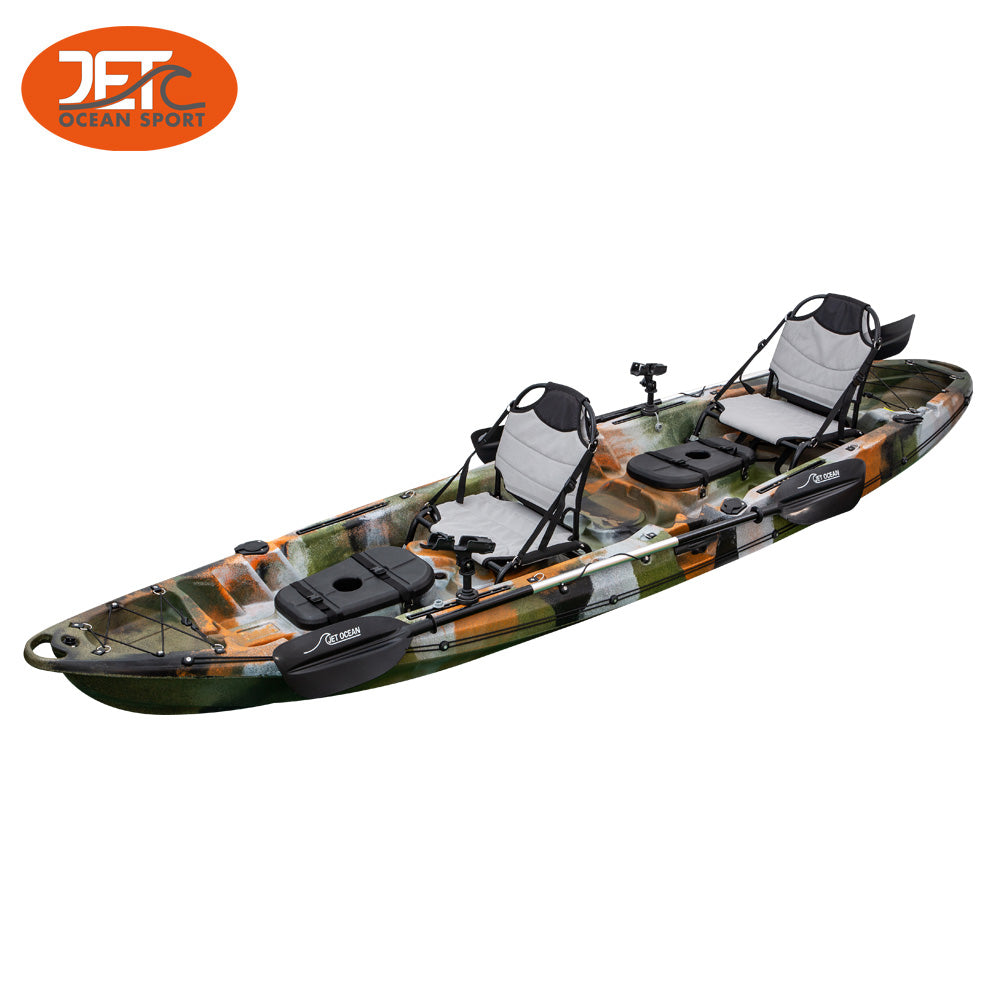 JETC Tour Family-2 3.75M 2.5 Seaters 2+1 Double Family Fishing Kayak with Aluminium Seat