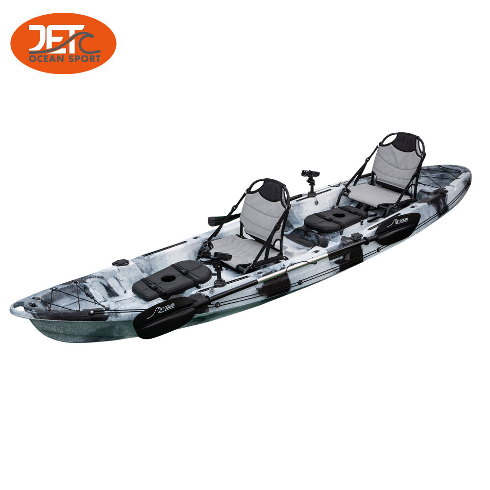 JETC Tour Family-2 3.75M 2.5 Seaters 2+1 Double Family Fishing Kayak with Aluminium Seat