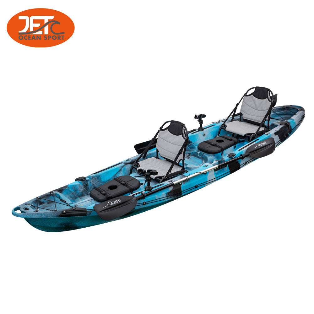 JETC Tour Family-2 3.75M 2.5 Seaters 2+1 Double Family Fishing Kayak with Aluminium Seat