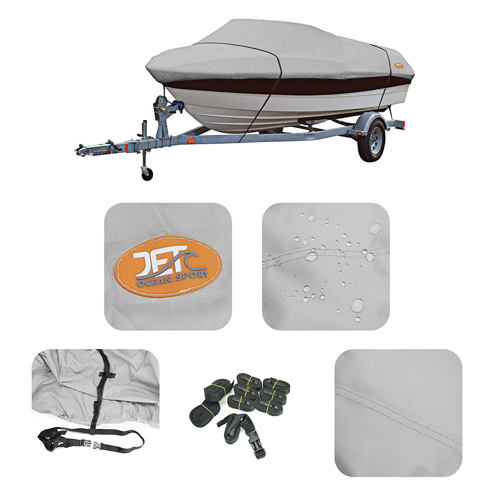 600D 16-18.5ft 94'' Marine Grade Trailerable Fishing Boat Cover