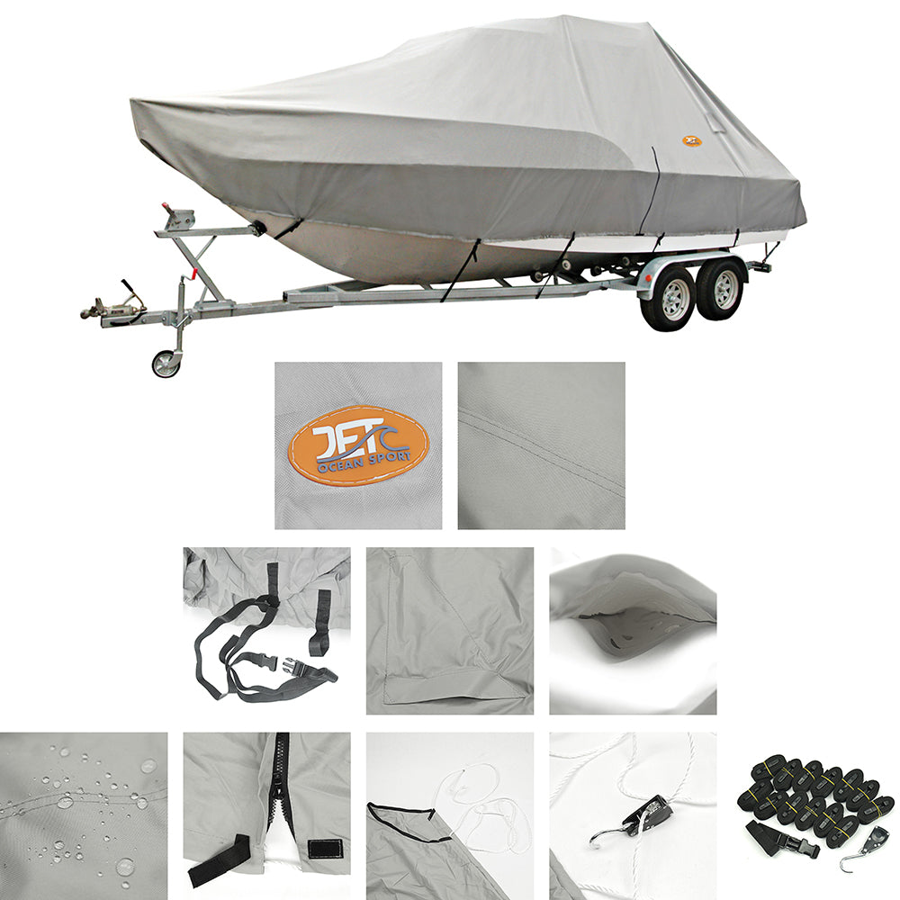 Heavy-Duty 600D 19-20ft (5.7-6.0m) 96’’ Trailerable Jumbo Boat Cover