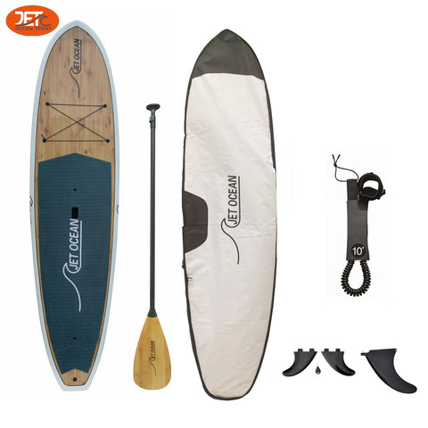 Jetocean (5) Handmade Wooden SUP Board 10'6 with Carbon Paddle-B
