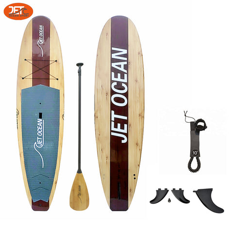 Jetocean Handmade Wooden SUP Board 10'6 with Bag & Carbon Paddle -C