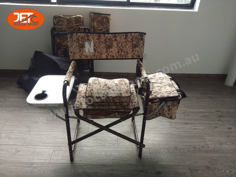 Director chair with heated stadium seat outdoor