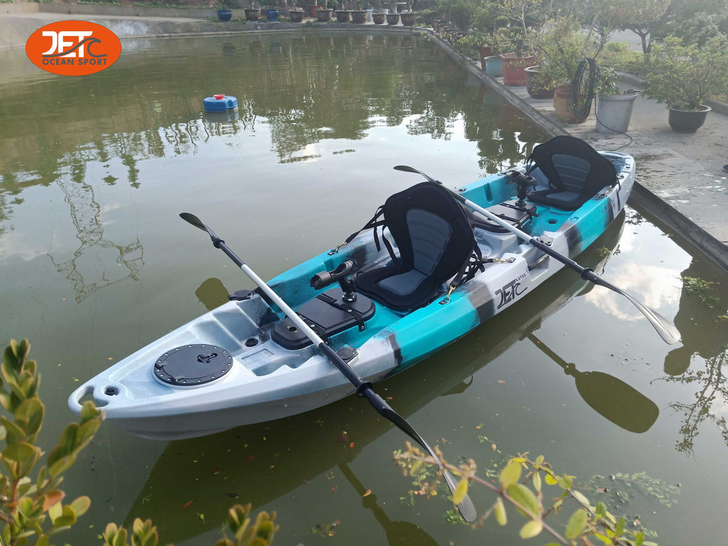 JETB Tour Family-1 New 3.7M 2.5 Seaters 2+1 Double Family Fishing Kayak  with Aluminium Seat