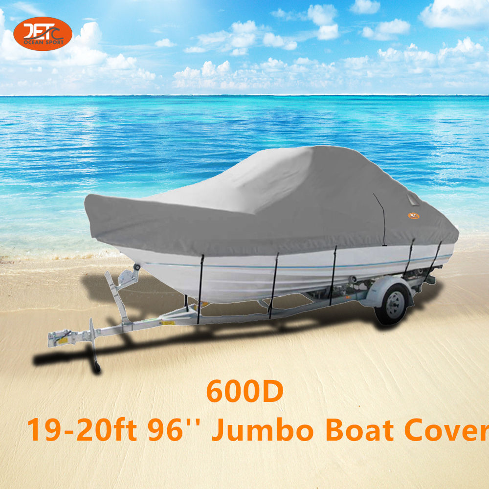 Heavy-Duty 600D 19-20ft (5.7-6.0m) 96’’ Trailerable Jumbo Boat Cover