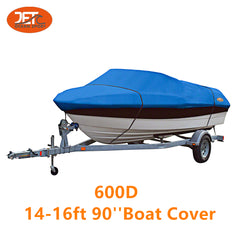 600D 14-16ft 90'' Marine Grade Trailerable Fishing Boat Cover