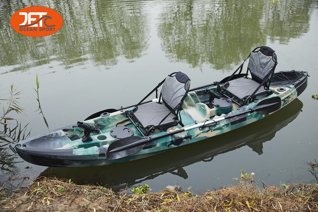 JETA 3.7M 2.5 Seaters 2+1 Double Family Fishing Kayak with Aluminium Seat