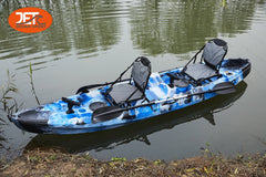 JETA 3.7M 2.5 Seaters 2+1 Double Family Fishing Kayak with Aluminium Seat